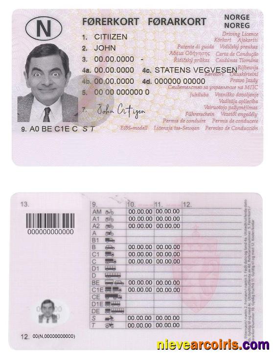 Norway driving license, (2013 present)